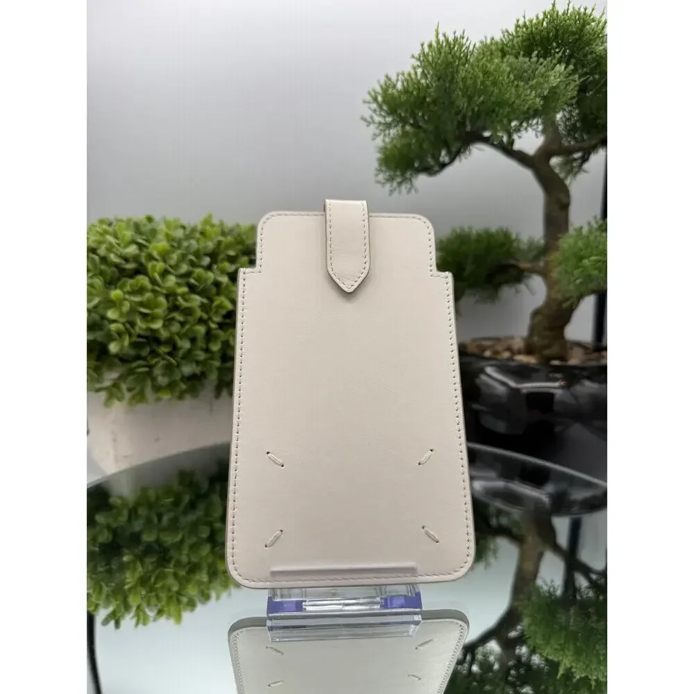 Maison Margiela off-white leather phone pouch